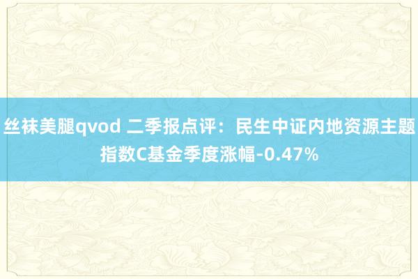 丝袜美腿qvod 二季报点评：民生中证内地资源主题指数C基金季度涨幅-0.47%