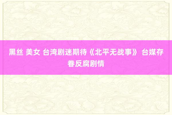 黑丝 美女 台湾剧迷期待《北平无战事》 台媒存眷反腐剧情