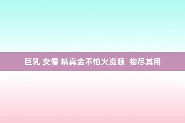 巨乳 女優 精真金不怕火资源  物尽其用