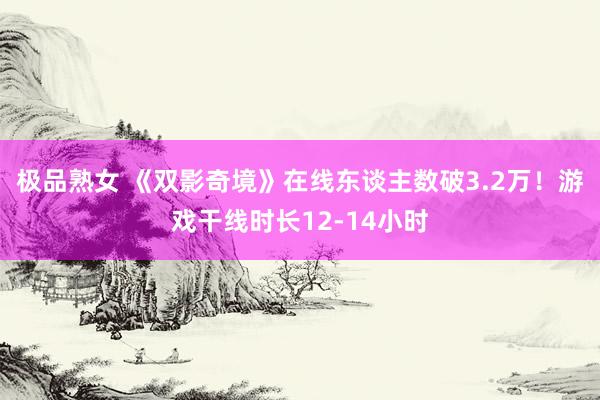 极品熟女 《双影奇境》在线东谈主数破3.2万!游戏干线时长12-14小时