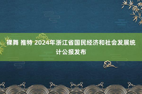 裸舞 推特 2024年浙江省国民经济和社会发展统计公报发布