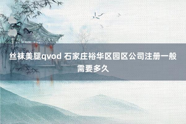 丝袜美腿qvod 石家庄裕华区园区公司注册一般需要多久
