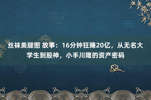 丝袜美腿图 故事：16分钟狂赚20亿，从无名大学生到股神，小手川隆的资产密码
