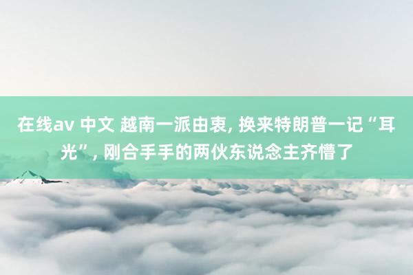 在线av 中文 越南一派由衷， 换来特朗普一记“耳光”， 刚合手手的两伙东说念主齐懵了